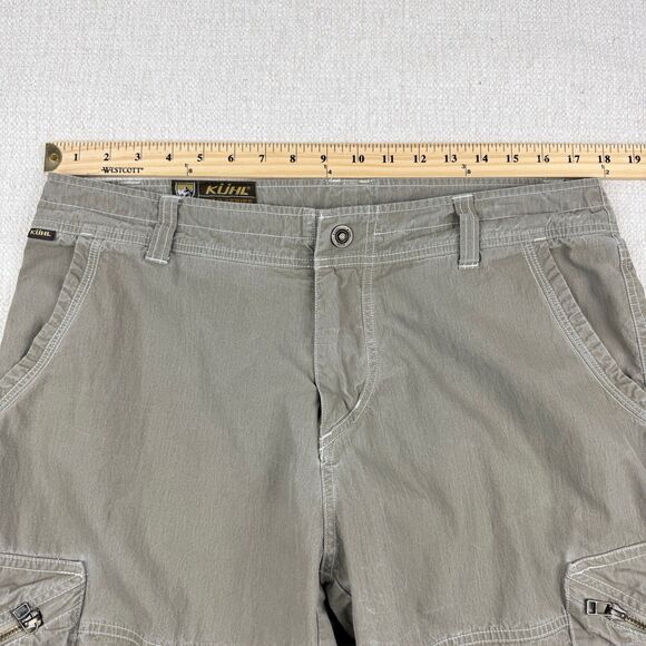 Kuhl Men's Crag Series Cargo Pocket Green Outdoor Hiking Utility Work Shorts 34 - Picture 11 of 15